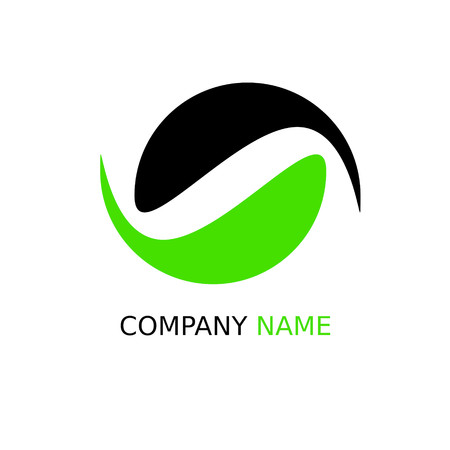 Vector circle logo with black and green colorIllustration of a circle symbol made modern.のイラスト素材