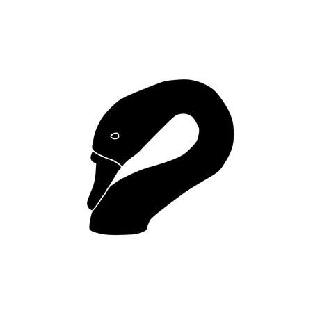 black swan head vector on white backgroundのイラスト素材