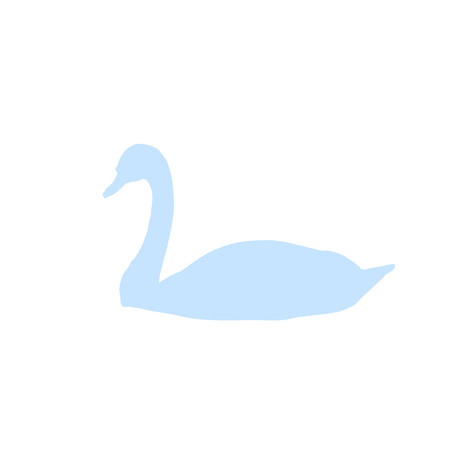 blue swan on white backgroundのイラスト素材