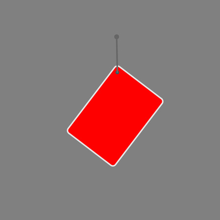 empty red sign tag on dark background.のイラスト素材