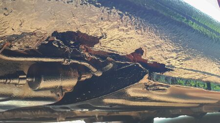 Rust and hole in the car threshold