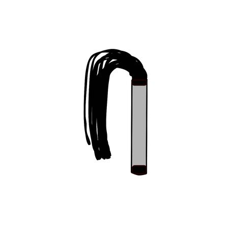 Black whip sex toy icon. Sex domination and bsdm concept illustration. Erotic icon, fetish vector.のイラスト素材