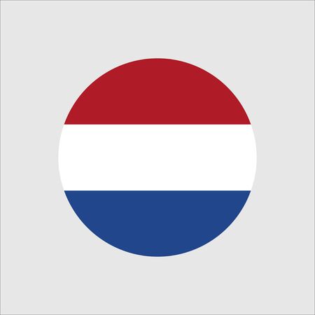 Netherlands circle button flag. National symbol icon. Vector illustrarion. のイラスト素材