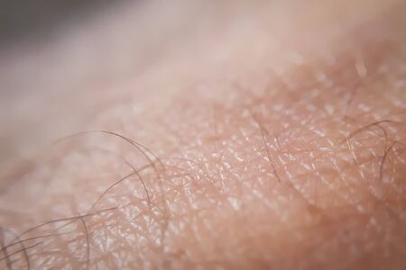 Closeup macro skin texture. Healthy caucasian skin hand.の写真素材
