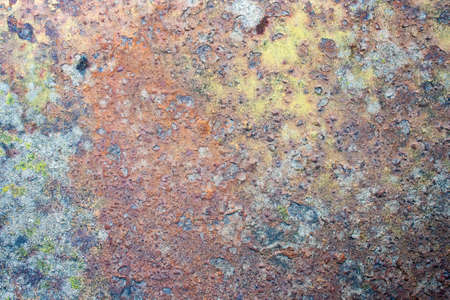 Abstract grunge and rust metal background. Grunge rusty dark metal background texture or backdrop. Copy space. Surface level.の写真素材