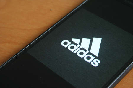 logo app on Samsung phone screen on cicra September 2019 in Krakow, Poland.のeditorial素材