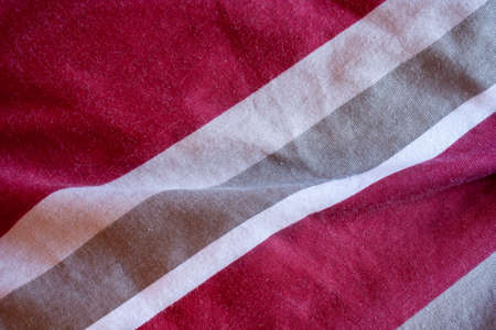White and red cotton textile, Fabric background, Empty copy space.