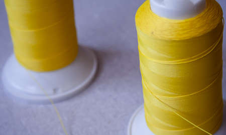 Close-Up Of Thread Spools for sewing machine.