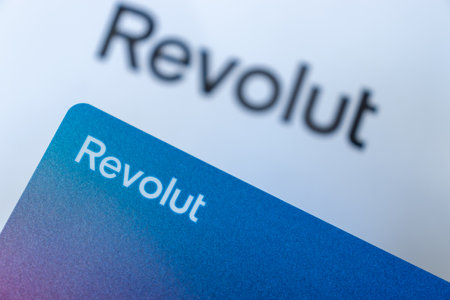Warsaw Poland - January 25; 2023: Revolut brand name logo. Banking logotype. Banking app logoのeditorial素材