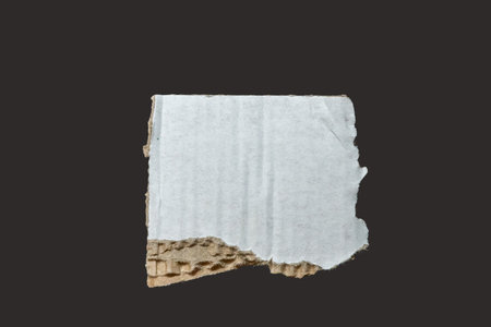 A piece of cardboard with a white surface displaying a rough torn edge. It symbolizes recycling sustainability and stationery uses in various commercial contexts.の写真素材