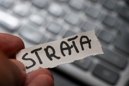 A hand holding a torn paper with the word in bold letters against the background of a laptop keyboard symbolizing loss information and digital context in modern life.の写真素材