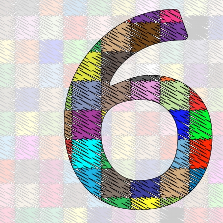 number Six pattern of tissueのイラスト素材