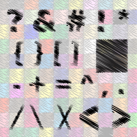 Hand drawn  Mark lettersのイラスト素材