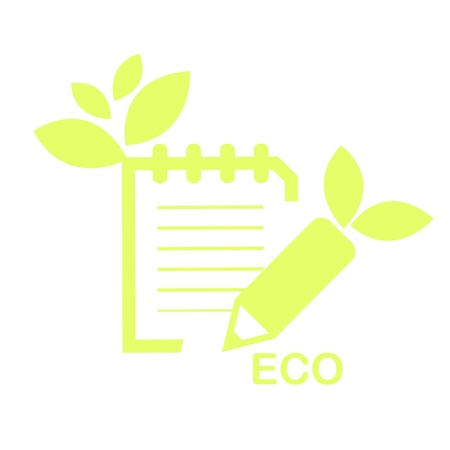Notebook paper environmental icon with eco plantのイラスト素材