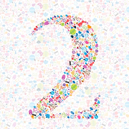 Social network number background with media iconsのイラスト素材