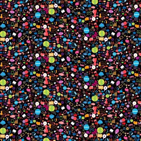 Social network background with media iconsのイラスト素材