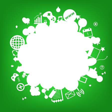 Social network background with media icons. Vector illustrationのイラスト素材