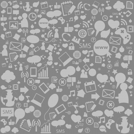 Social network background with media icons. Vector illustrationのイラスト素材