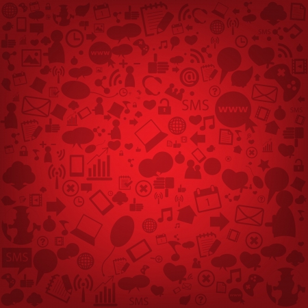 Social network background with media icons. Vector illustrationのイラスト素材