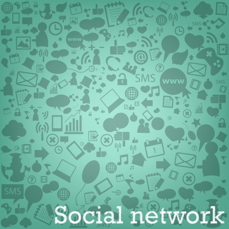 Social network background with media icons. Vector illustrationのイラスト素材