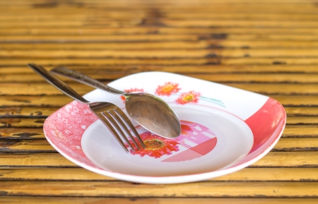 Plate and spoon.の写真素材