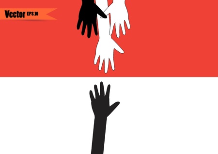 hands of different colors. cultural and ethnic diversity, illustrationのイラスト素材