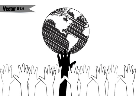 hands take care of. cultural earth, illustrationのイラスト素材