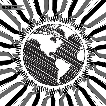 hands take care of. cultural earth, illustrationのイラスト素材