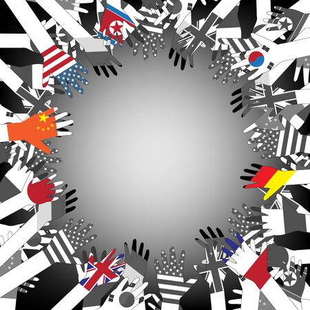 Flag hands vector illustrationのイラスト素材