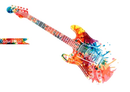 Abstract guitarist colorのイラスト素材