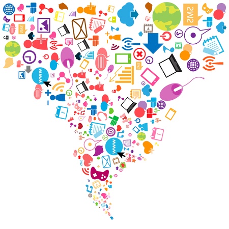 Social network background with media iconsのイラスト素材