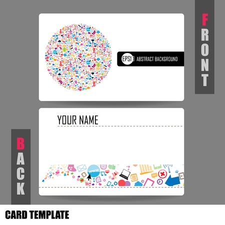 Modern Social network Business-Card Setのイラスト素材