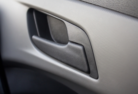 Car door handle closeup view