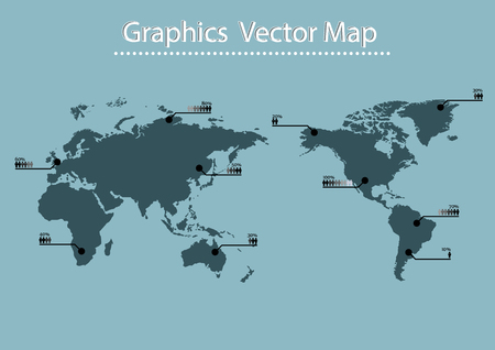 World Map and Information Graphicsのイラスト素材