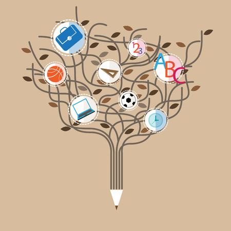 with education icons and banner of the pencil.のイラスト素材