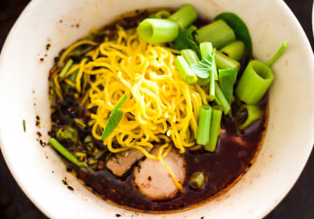 Close up Thai noodleの写真素材