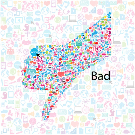 thumb down icon and social networkのイラスト素材