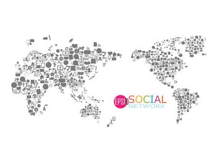 Social network map infographicsのイラスト素材