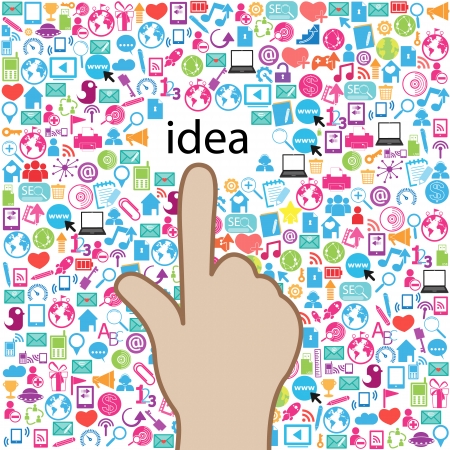 Template design idea at Social network light bulb ideaのイラスト素材