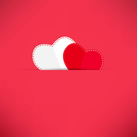 Red Valentine's Day background with heart. Vector illustration.のイラスト素材