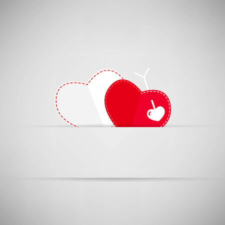 Valentine's Day background with heart an arrow. Vector illustration.のイラスト素材