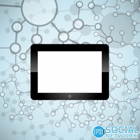 Digital tablet Molecule And Communication Background - Vector Illustration, Graphic Design Useful For Your Designのイラスト素材