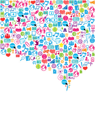 Social network background with media iconsのイラスト素材