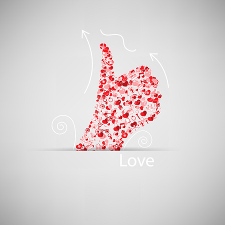 Template design Like symbol icon Valentine's day idea illustrationのイラスト素材