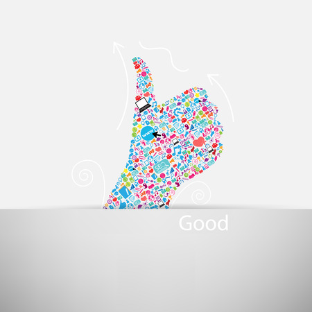 Template design Like symbol and social networkのイラスト素材