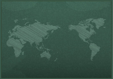 Realistic blackboard drawing a Mapのイラスト素材