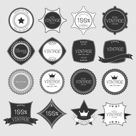 Set of blank retro vintage badges and labelsのイラスト素材
