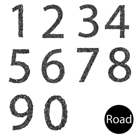Set number asphalt textureのイラスト素材