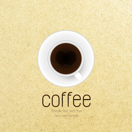 Vector coffee cup against paper background.のイラスト素材