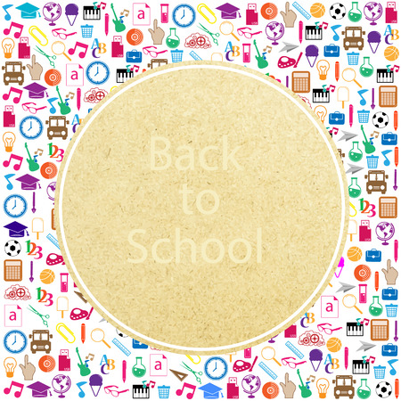 Back to School on paper Seamless children backgroundのイラスト素材